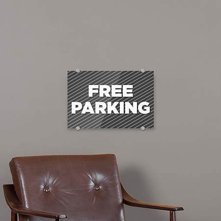Cgsignlab | חניה חינם -קפיצות אפור שלט אקרילי פרימיום | 18 x12